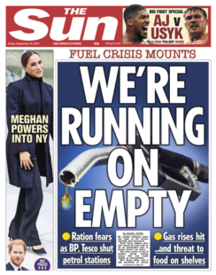 The Sun – ‘We’re running on empty’