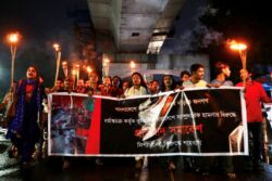 Hundreds protest in Bangladesh over deadly religious violence