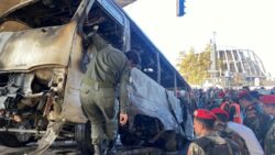Syria: 13 killed and three injured after explosion destroys bus in Damascus