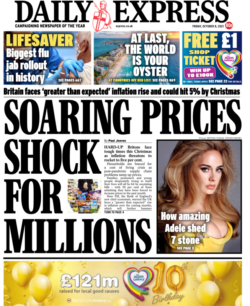 Daily Express – ‘Soaring prices shock for millions’