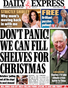 Daily Express – ‘Don’t panic, we can fill shelves for Christmas’