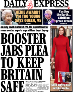 Daily Express – ‘Booster jabs plea to keep Britain safe’