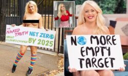 Extinction Rebellion protestor goes completely nude outside Downing St to 'save planet'
