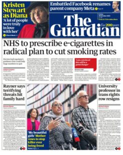 The Guardian – ‘NHS to prescribe e-cigarettes in plan to cut smoking rates’