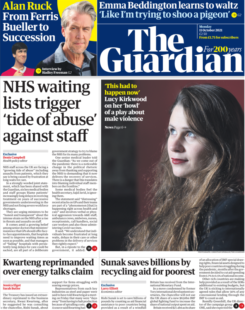 The Guardian – ‘NHS waiting lists trigger abuse’