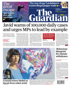The Guardian – ‘Javid warns of 100K cases per day’