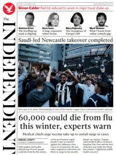 The Independent – ‘60K could die from flu this winter’