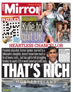 Daily Mirror – Heartless Chancellor: That’s rich’