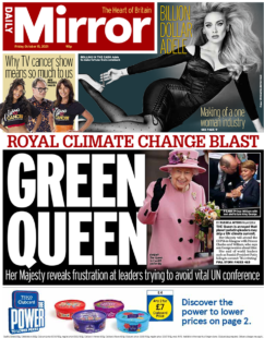 Daily Mirror – ‘Green Queen royal blast on climate change’