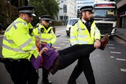 London protest chaos as ‘Animal Rebellion’ vegans scale Home Office – police at scene