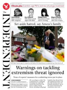 The Independent – ‘Warnings on tackling extremism threat ignored’