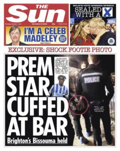 The Sun – ‘Prem star cuffed at bar’