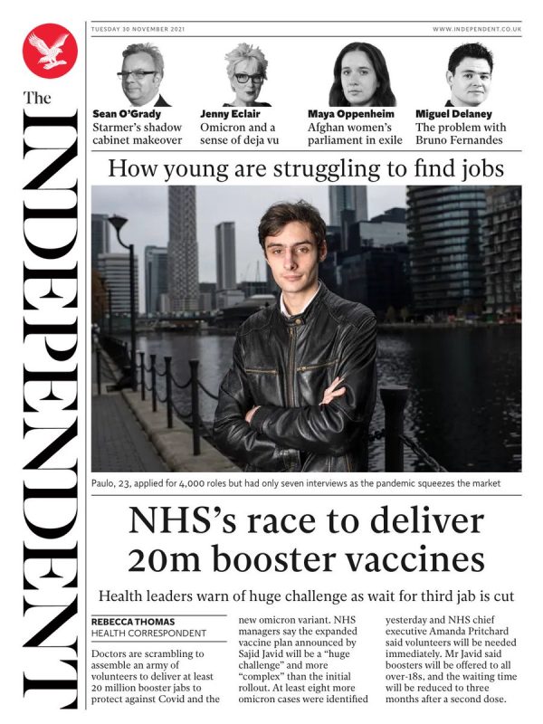 The Independent - ‘NHS race to deliver 20m booster jabs’
