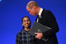 Teenage inventor Vinisha Umashanka given standing ovation at Cop26 for call to ‘stop talking and start doing’