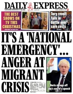 Daily Express – ‘Anger at migrant crisis’