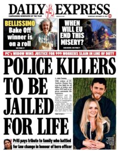 Daily Express – ‘Police killers to be jailed for life’
