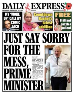 Daily Express – ‘Just say sorry for the mess PM’