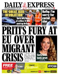 The Daily Express – ‘Fury at EU over migrant crisis’