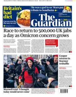 The Guardian – ‘Race to return to 500K jabs a day’