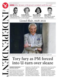 The Independent – ‘Tory fury as PM forced into U-turn over sleaze’