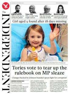 The Independent – ‘Tories vote to tear up the rulebook on sleaze’