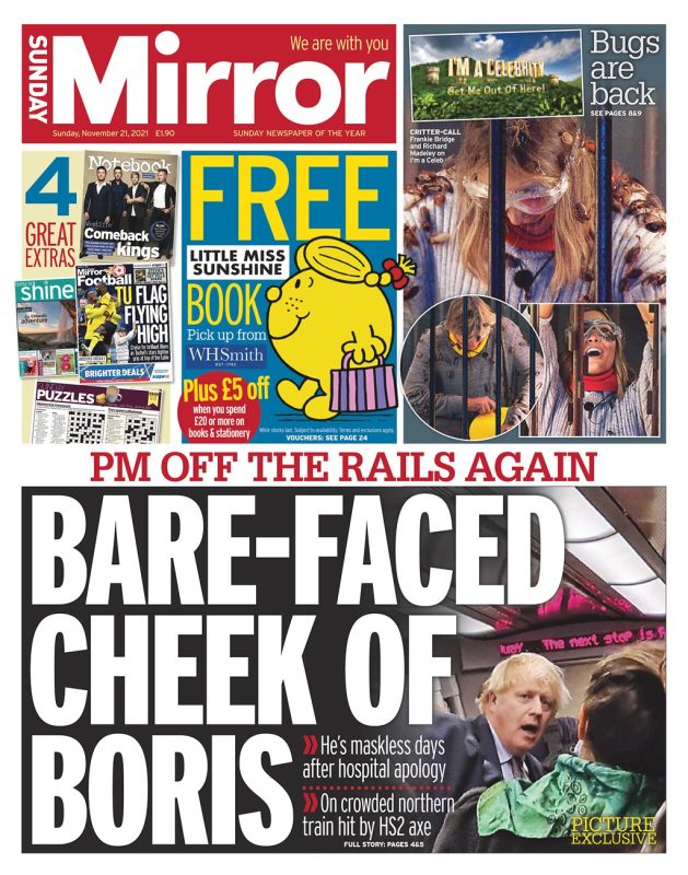 Sunday Papers - ‘Tories in Peril’ & ‘PM maskless AGAIN’