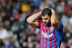 Barcelona star Sergio Aguero sends message to fans after he’s ruled out for three months