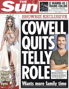 The Sun – ‘Simon Cowell quits telly role’