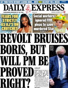 Daily Express – ‘Revolt bruises PM, but will he be proved to be right?’