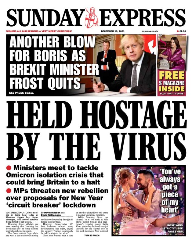 Sunday Papers - ‘Frost quits’ - ‘PM considers lockdown’