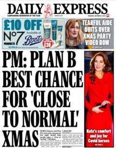 Daily Express – ‘Plan B best chance for close-to-normal Xmas’