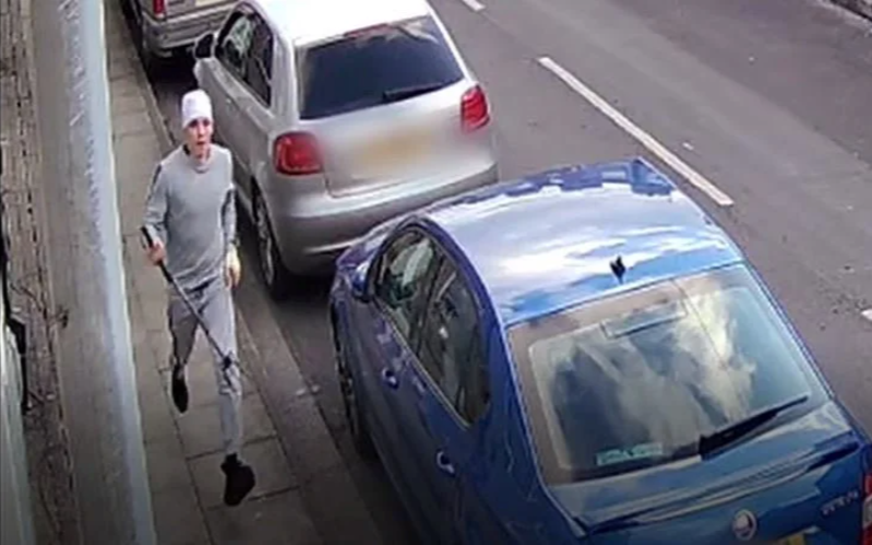 Chilling CCTV shows murderer jogging before plunging pitchfork into victim’s head