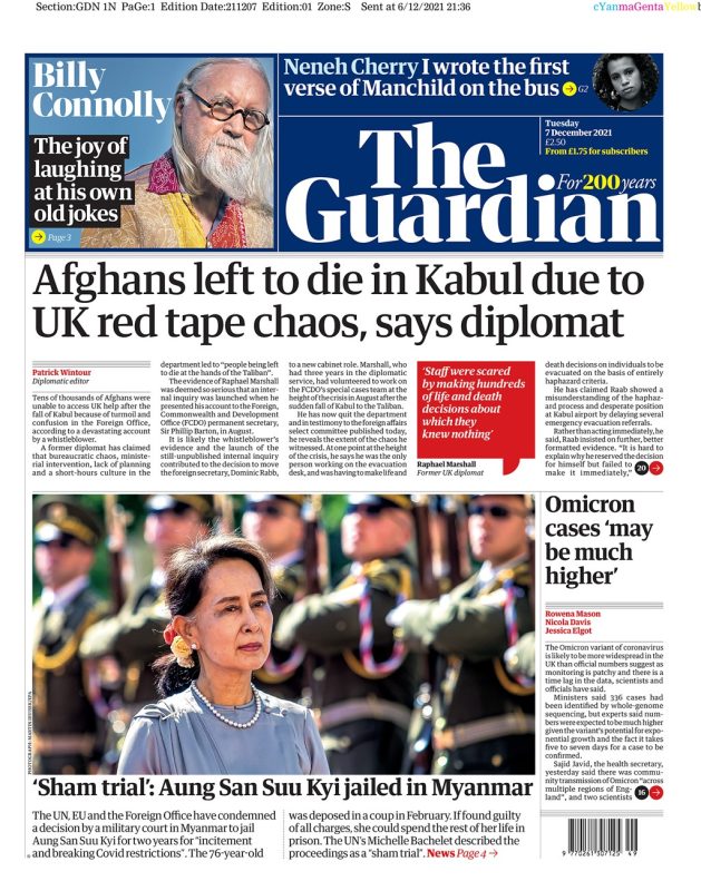The Guardian - ‘Afghans left to die at Kabul due to UK red tape chaos’