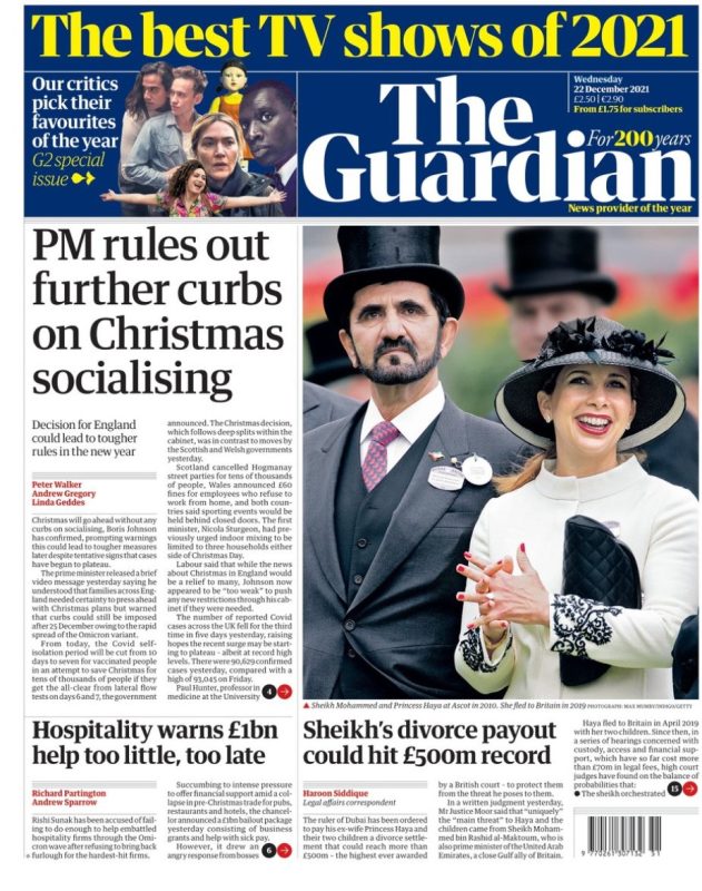 Christmas will go ahead without any restrictions on socialising, reports The Guardian.