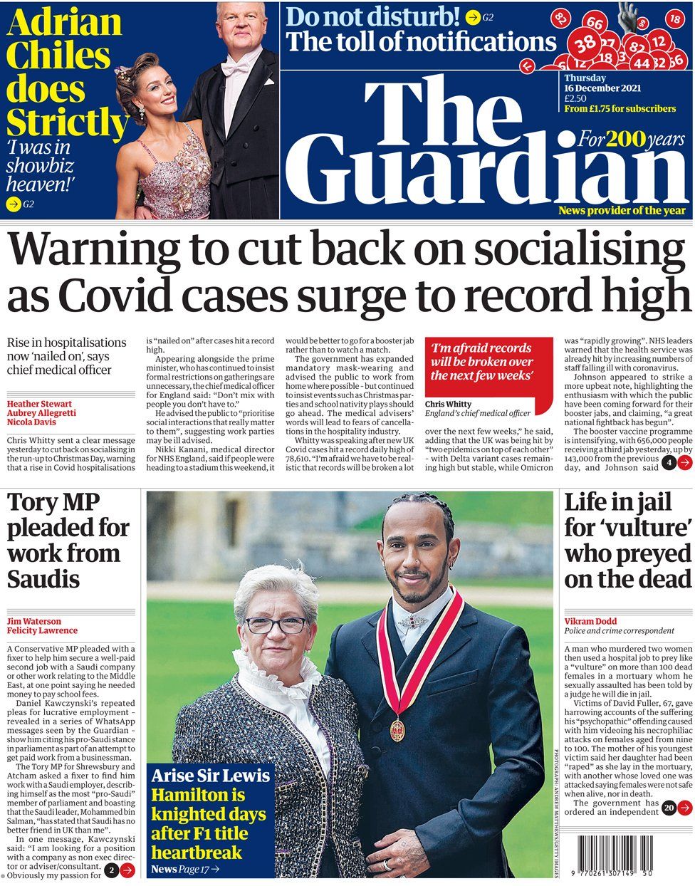 The Guardian - ‘Warning to cut back on socialising as Covid cases surge’