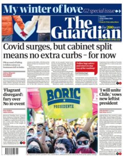 The Guardian – ‘Covid surges but Cabinet spilt so no extra curbs’