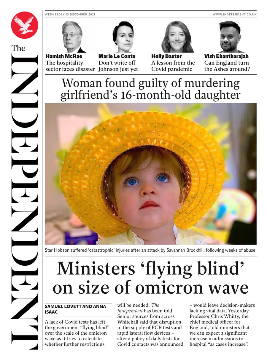 Independent - ‘Ministers flying bling on size of Omicron wave’