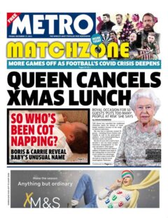 Metro – ‘Queen cancels Christmas lunch’