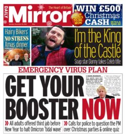 Daily Mirror – ‘Get your booster now’