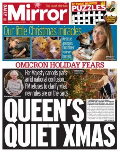 Daily Mirror – ‘Queen’s quiet Christmas’