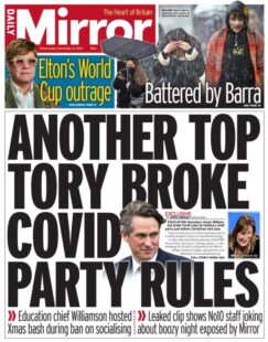 Daily Mirror – ‘Another top tory broke Covid party rules’