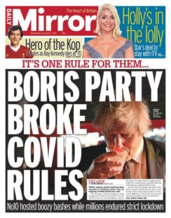Daily Mirror – ‘Boris party broke Covid rules’