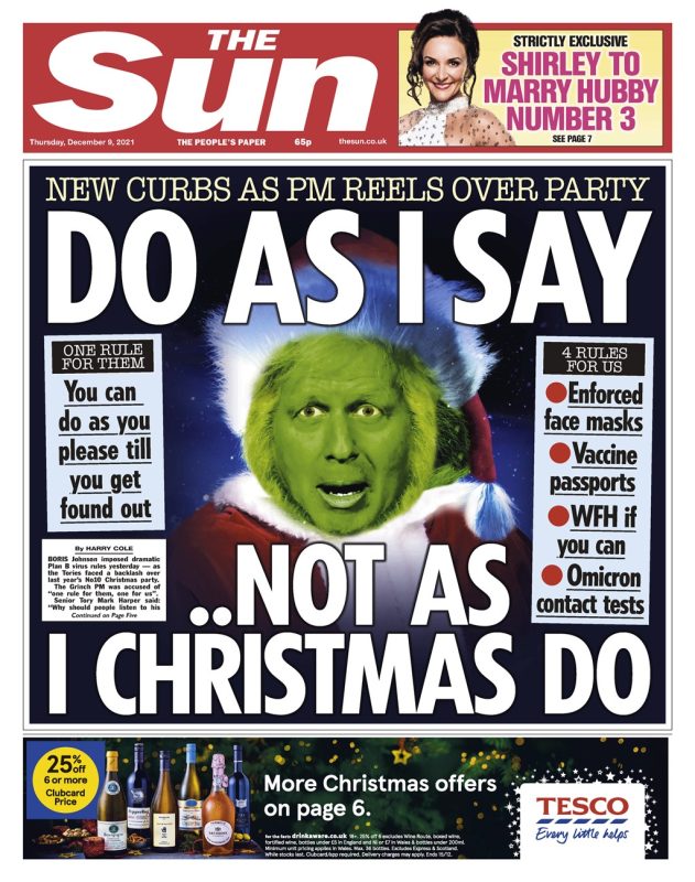 The Sun - ‘New curbs as PM reels over party: Do as i say’