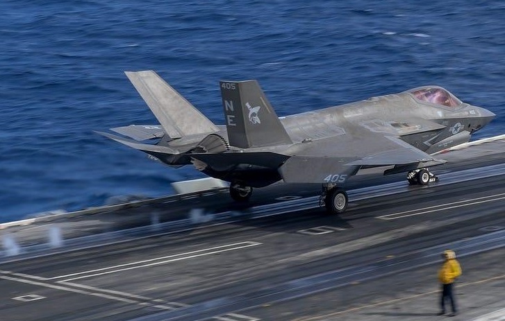 American F-35 jet crashes on aircraft carrier in South China Sea