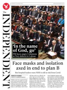 The Independent – Face masks and isolation axed in end to Plan B