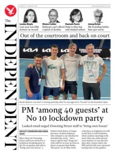 The Independent – PM ‘among 40 guests’ at No 10 lockdown party