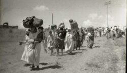 The Tantura massacre - Tantura residents flee their village, May 1948.