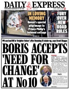Daily Express – Boris accepts ‘need for change at No 10’