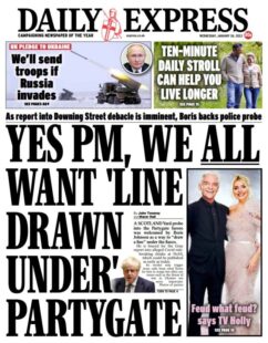 Daily Express -Yes PM, we all want to draw a line under partygate
