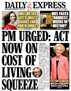 Daily Express – PM urged to act now on cost of living squeeze